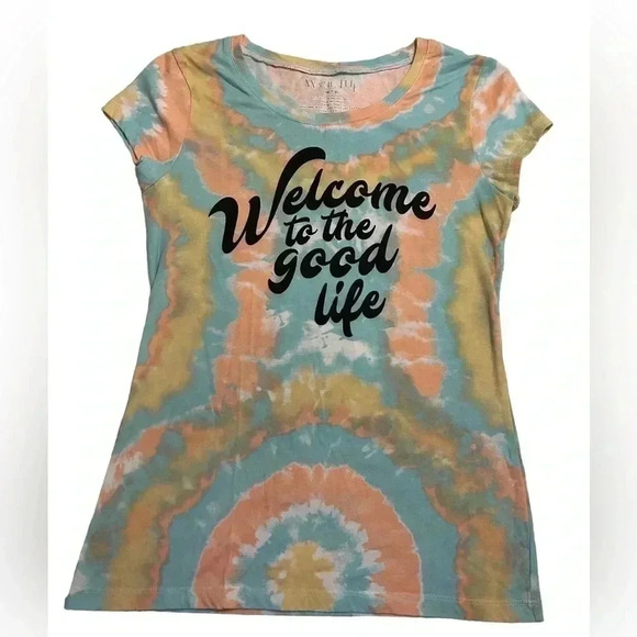 Juniors Graphic Print Tee Tie Dye Size 7-9. EUC Measurements in pictures - Picture 1 of 5